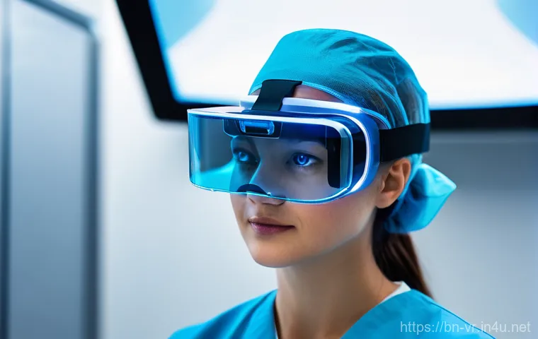 가상현실에서의 신체 반응 - **Prompt:** "A young adult, with an expression of awe and slight exhilaration, is fully immersed in ...