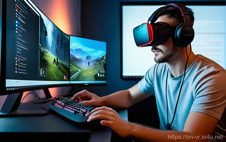 VR 게임 하드웨어 - **Prompt:** A person in their late 20s, wearing stylish and modest athletic clothing, experiencing e... VR 게임 하드웨어 - **Prompt:** A person in their late 20s, wearing stylish and modest athletic clothing, experiencing e...